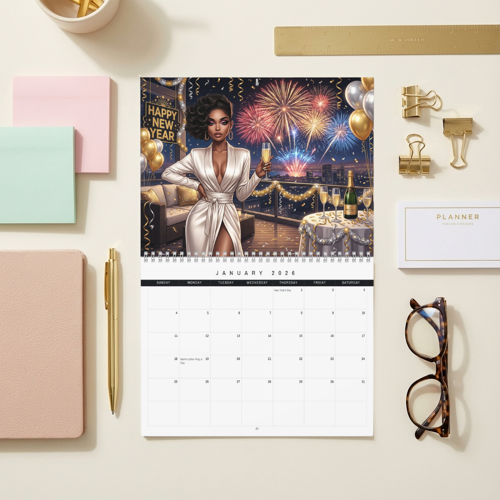 2026 Baddie Calendar – Luxe Edition - Wall Calendar